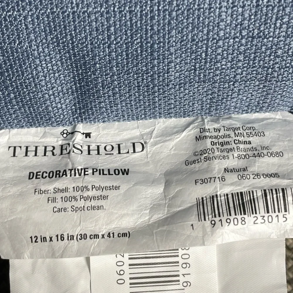 Threshold Blue & White Small Embroidered Throw Pillows